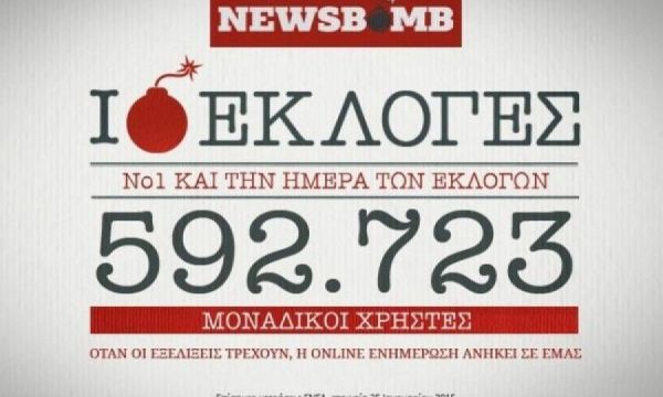 Το Νewsbomb.gr κορυφαίο και… αυτοδύναμο την ήμερα των εκλογών!