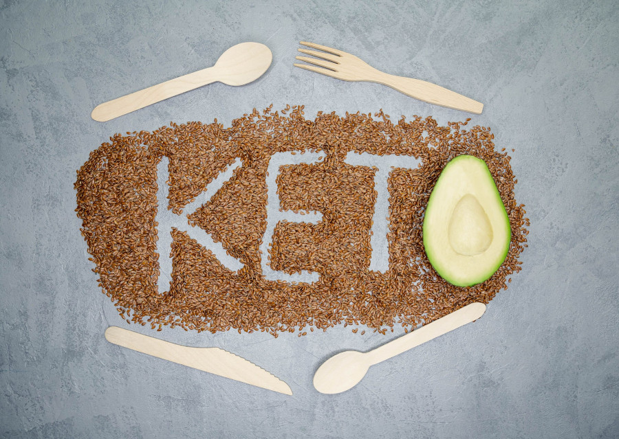 Diet For The Healthy Body. Ketogenic Diet And Healthy Eating. Keto Diet Inscription. Word And A Half