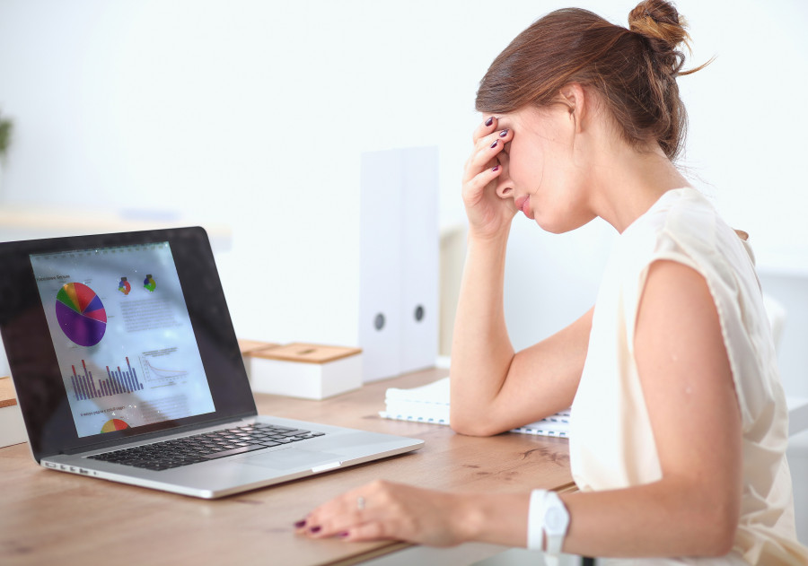 business woman with laptop computer