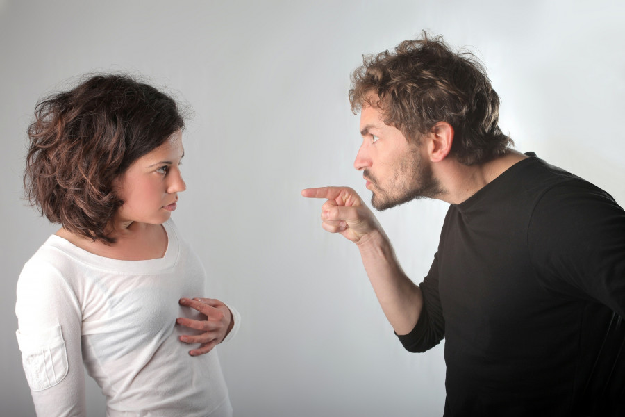 quarrel of a young couple