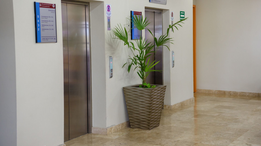 Elevator Doors In The Hospital Corridor