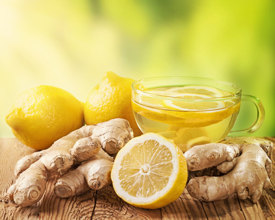 Ginger tea with lemon