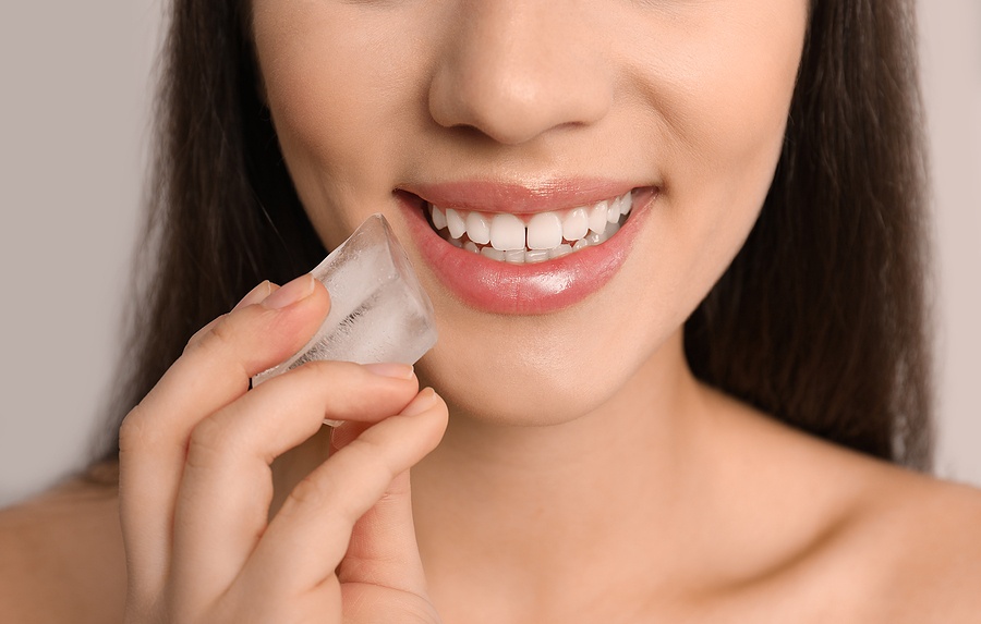 Woman With Ice Cube