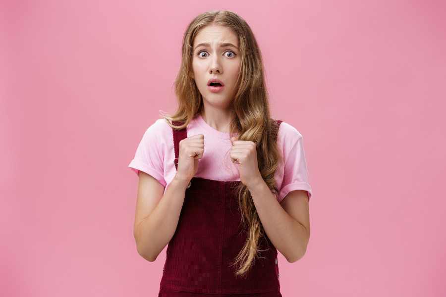 Girl Feeling Insecure And Scared