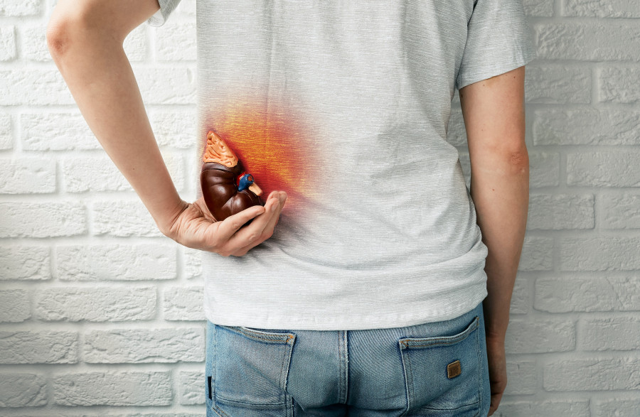 Male Suffering From Pain With Inflammation And Renal Colic. Kidney disease