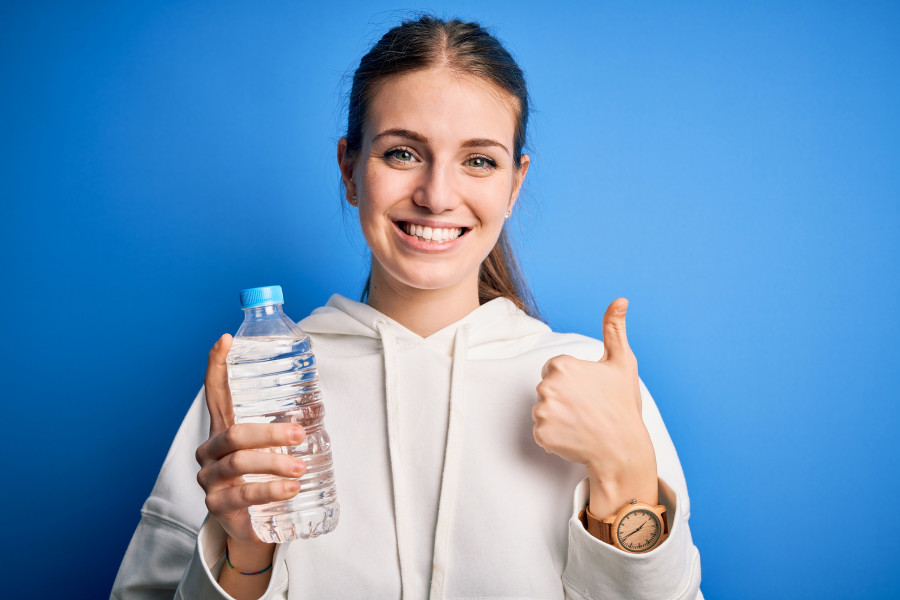 woman bottle of water