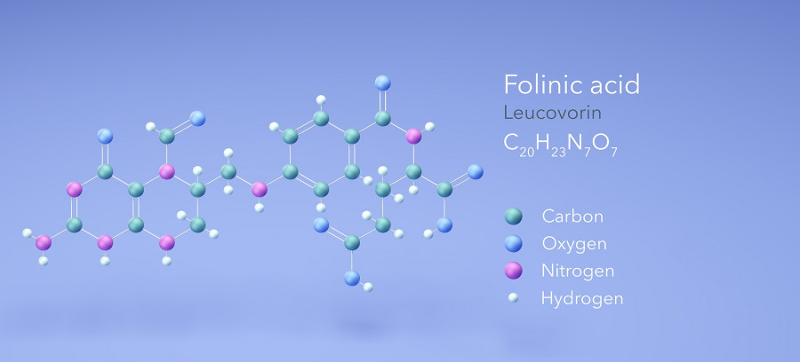 Folinic Acid Molecule, Molecular Structures, Leucovorin