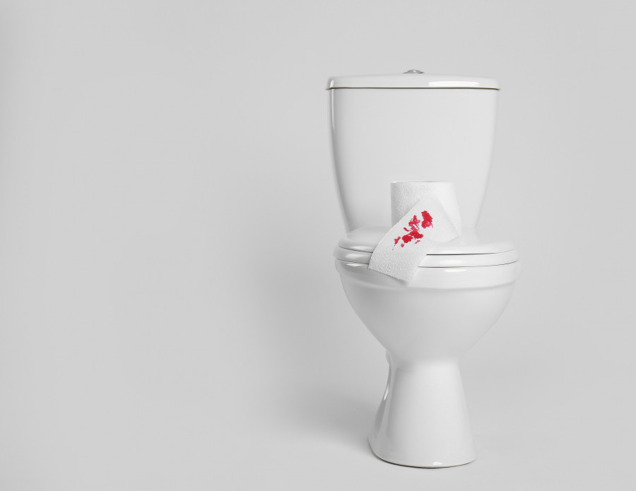 Paper With Blood Stain On Toilet Bowl