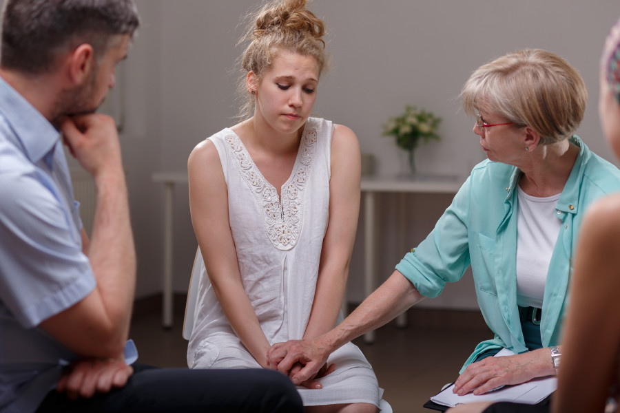 Domestic Violence Victim On Therapy support group