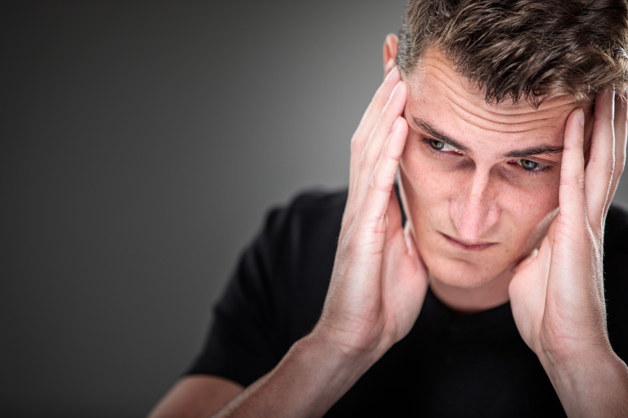 Fear/anxiety/regret/uncertainty in a young man