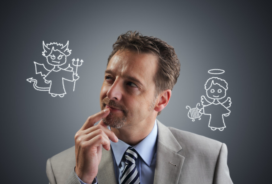 conscience, decisions, uncertainty or moral dilemma