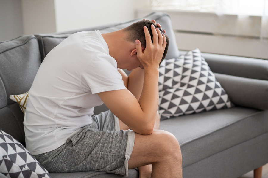 Headache And Migraine, Man With Head Pain