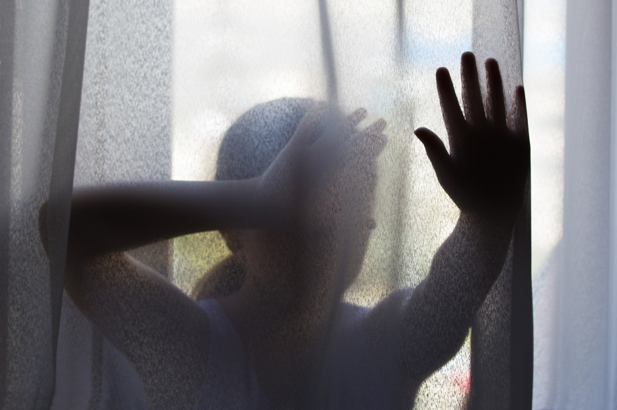 Domestic and Family Violence. Little Girl in Fear of Domestic Abuse.