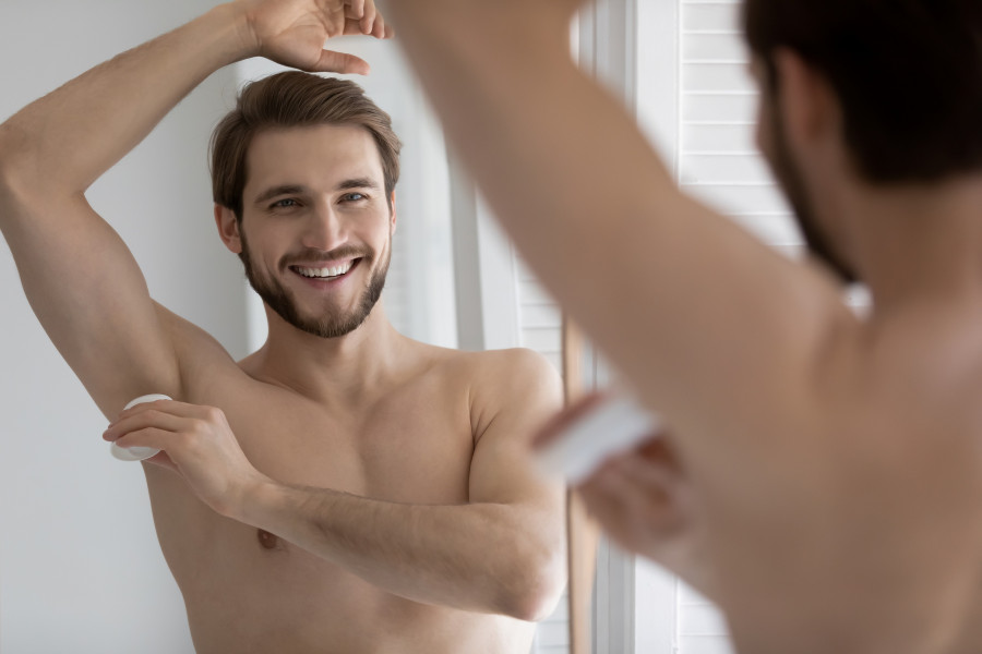 Man Applying Antiperspirant