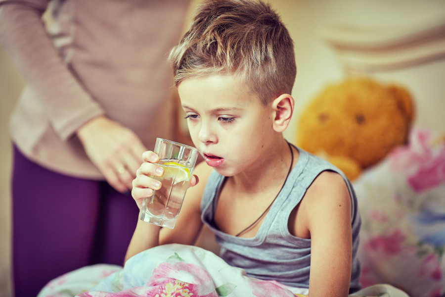 The child is ill while in bed