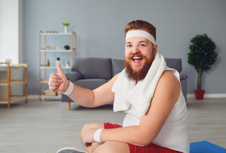 Fat Man Thumb Up home exercise