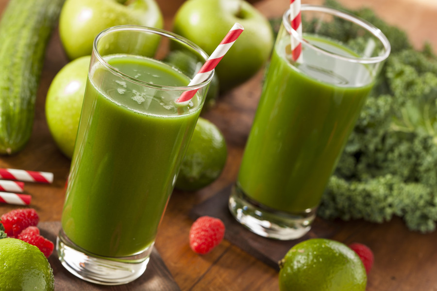 Healthy Green Vegetable And Fruit Smoothie Juice