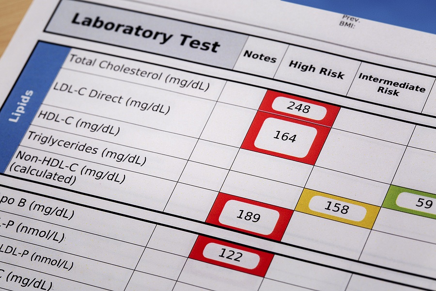 high risk cholesterol  - a detail of blood laboratory screening