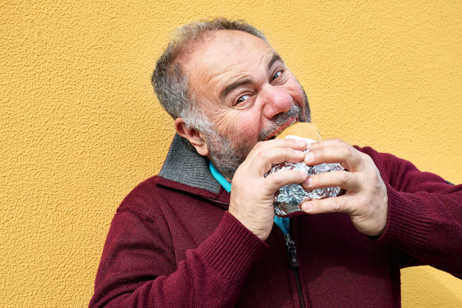 Man Eating Sandwich